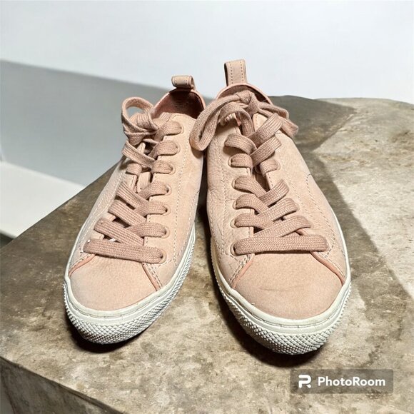 Coach pink size 5B nubuck low top sneakers - Picture 1 of 11